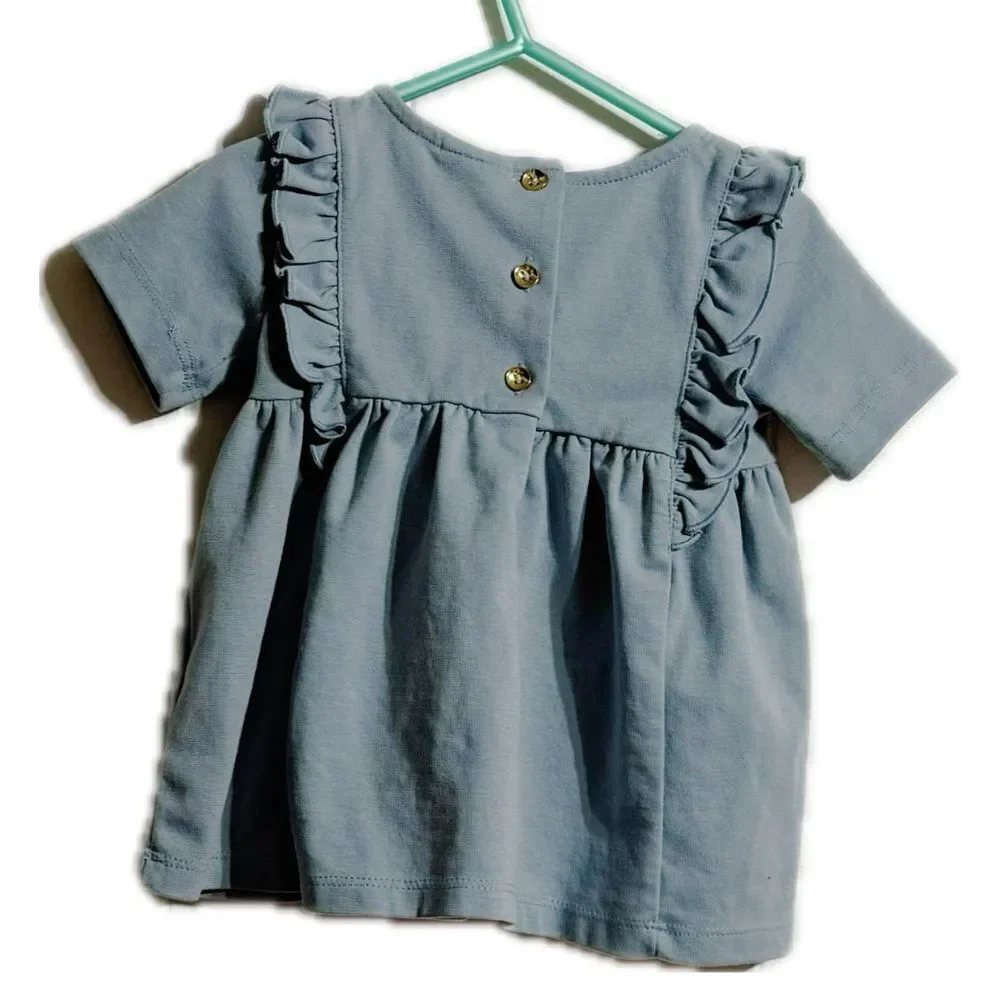 Rachel Zoe Blue Dress with Lace‎ and Ruffles